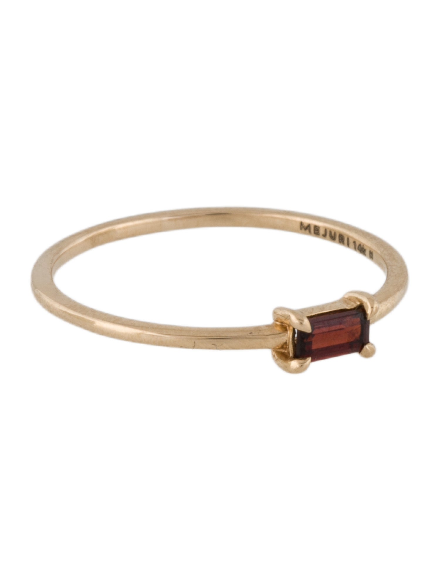 Mejuri 14K Garnet Baguette Stacker Ring