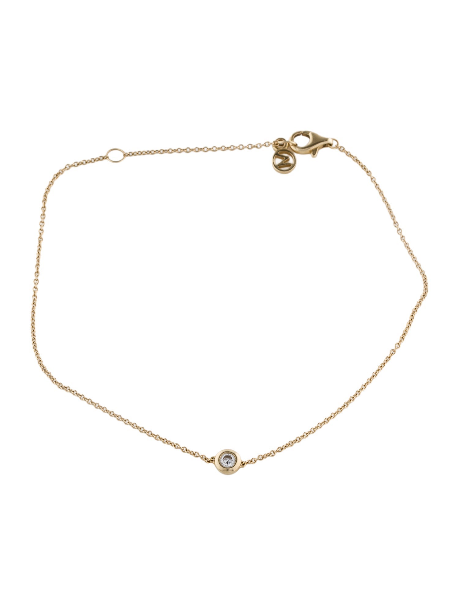 Mejuri 14K Diamond Station Bracelet