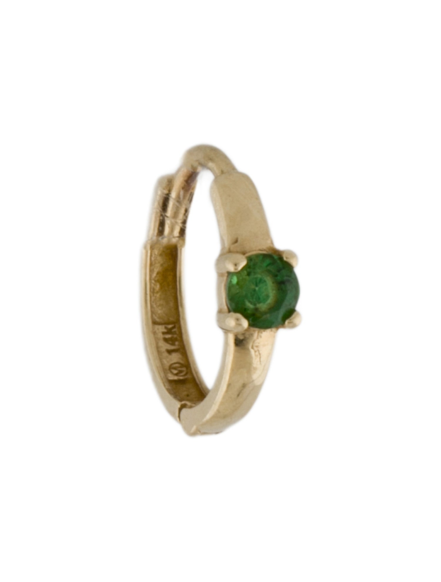 Mejuri 14K Tsavorite Garnet Single Mini Hoop