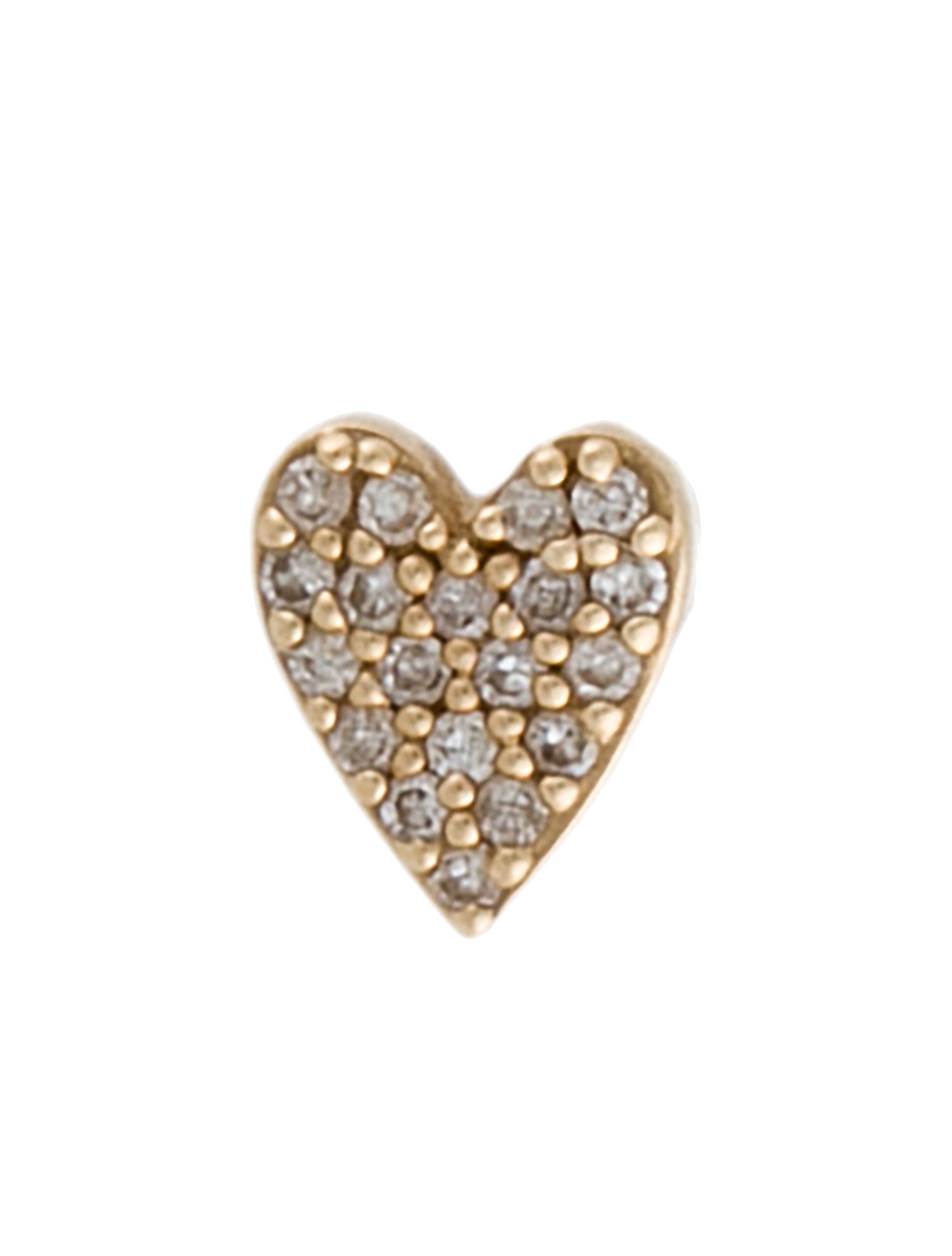 Mejuri 14K Diamond Heart Flat Back Single Stud