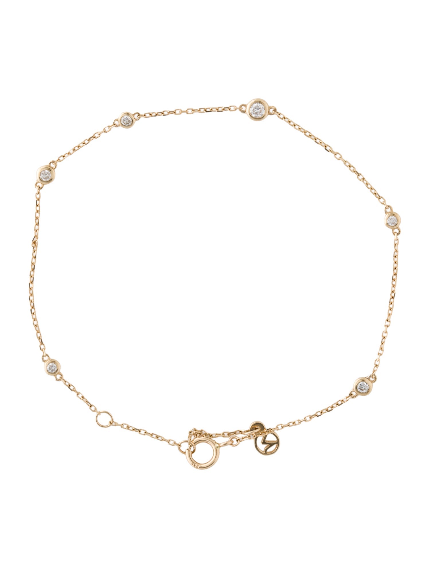 Mejuri 14K Diamond Station Bracelet