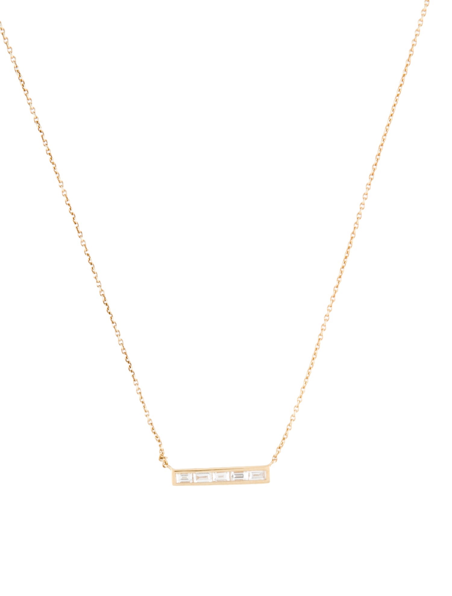 Mejuri 14K Diamond Bar Pendant Necklace