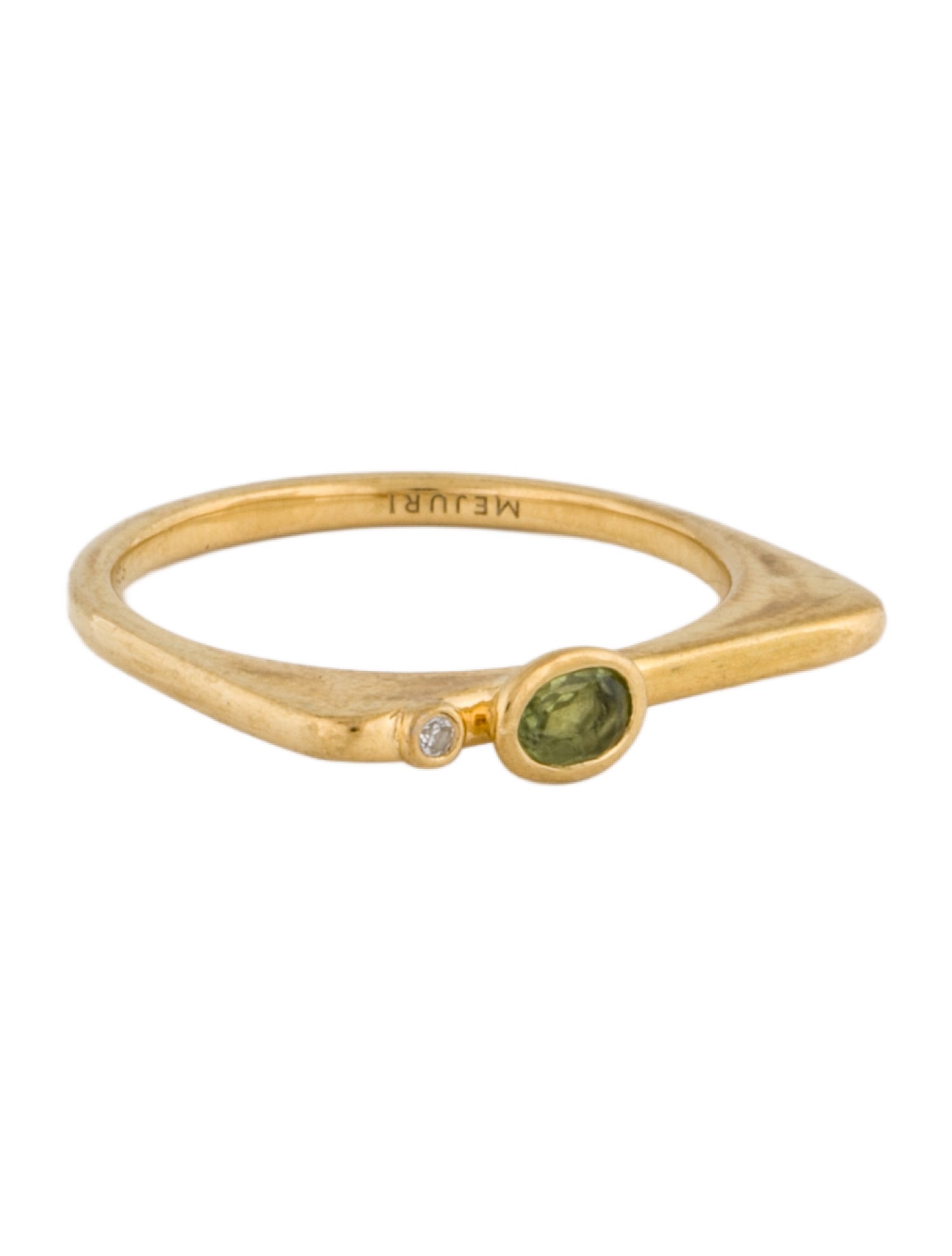 Mejuri Peridot & Synthetic Sapphire Puzzle Stacking Ring