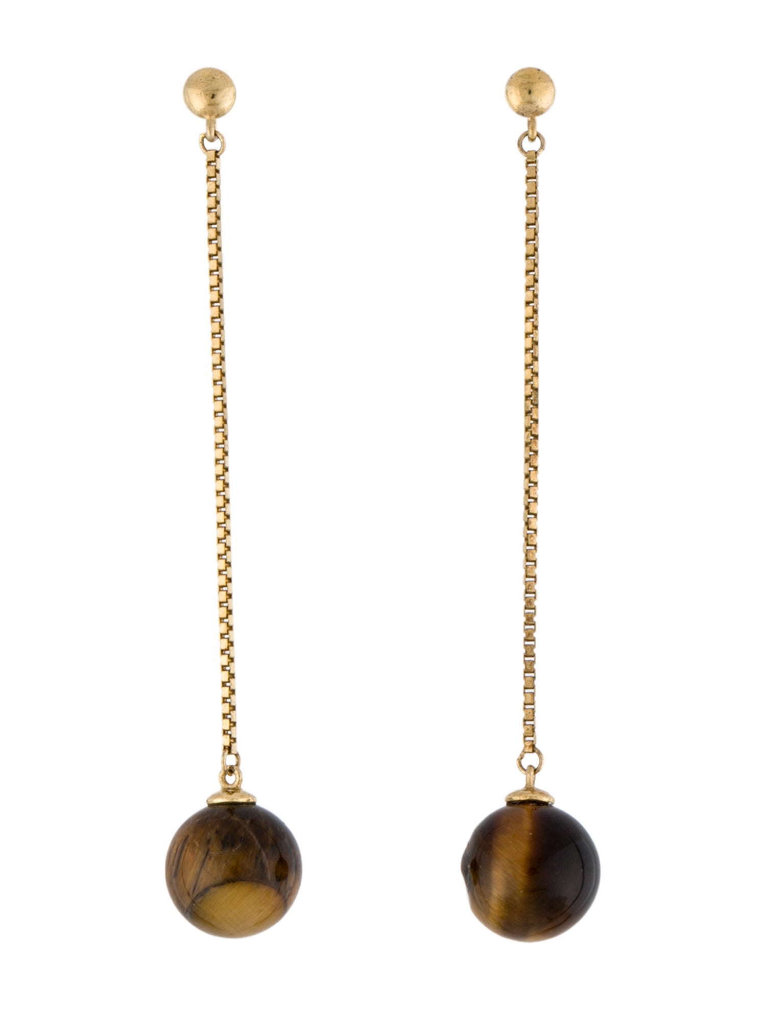 Mejuri Tiger's Eye Quartz Drop Earrings