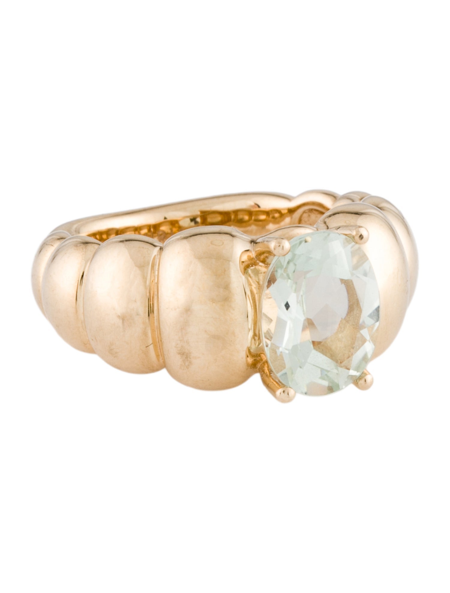 Mejuri 14K 2.25ct Prasiolite Puffy Charlotte Ring