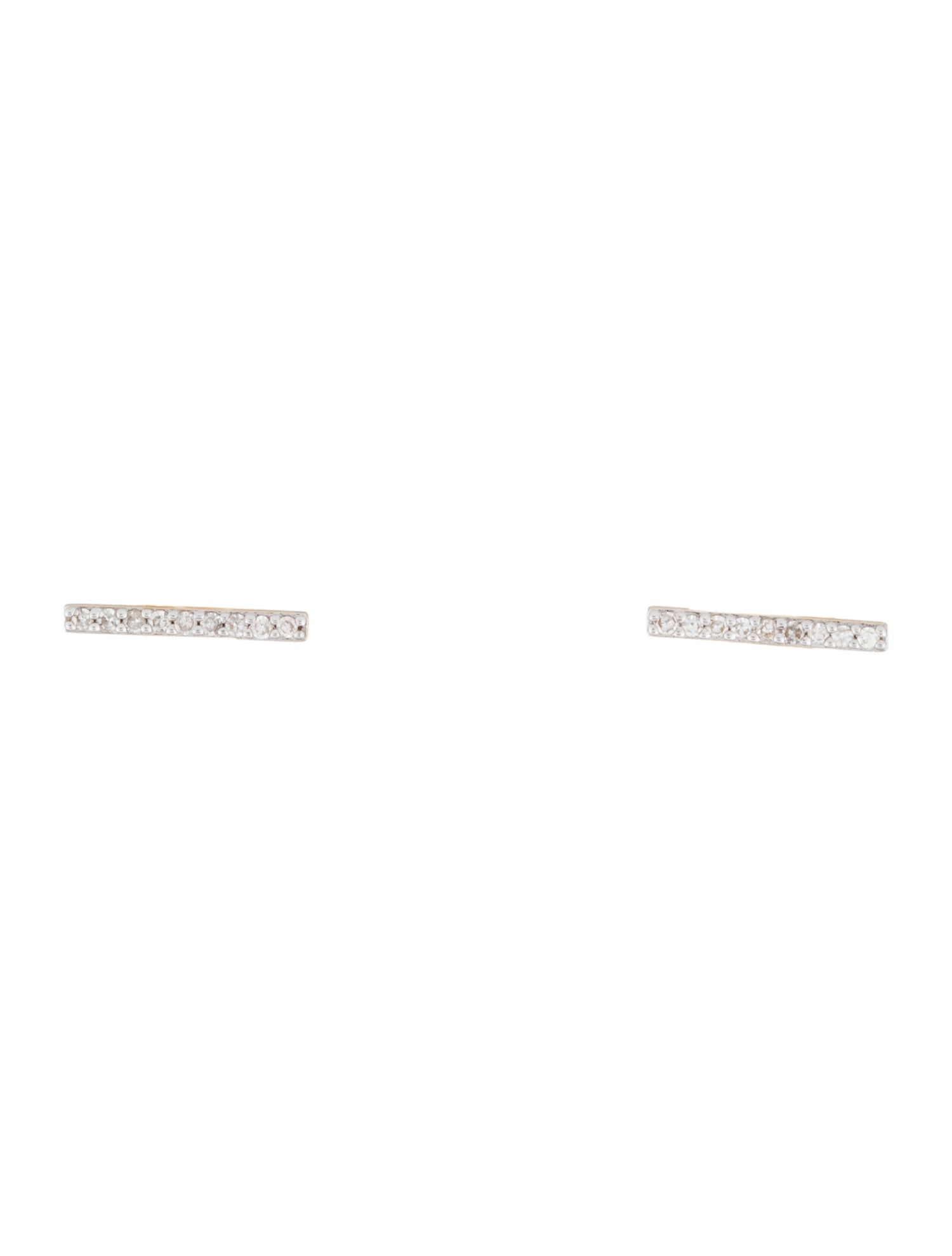 Mejuri 14K Diamond Long Bar Stud Earrings