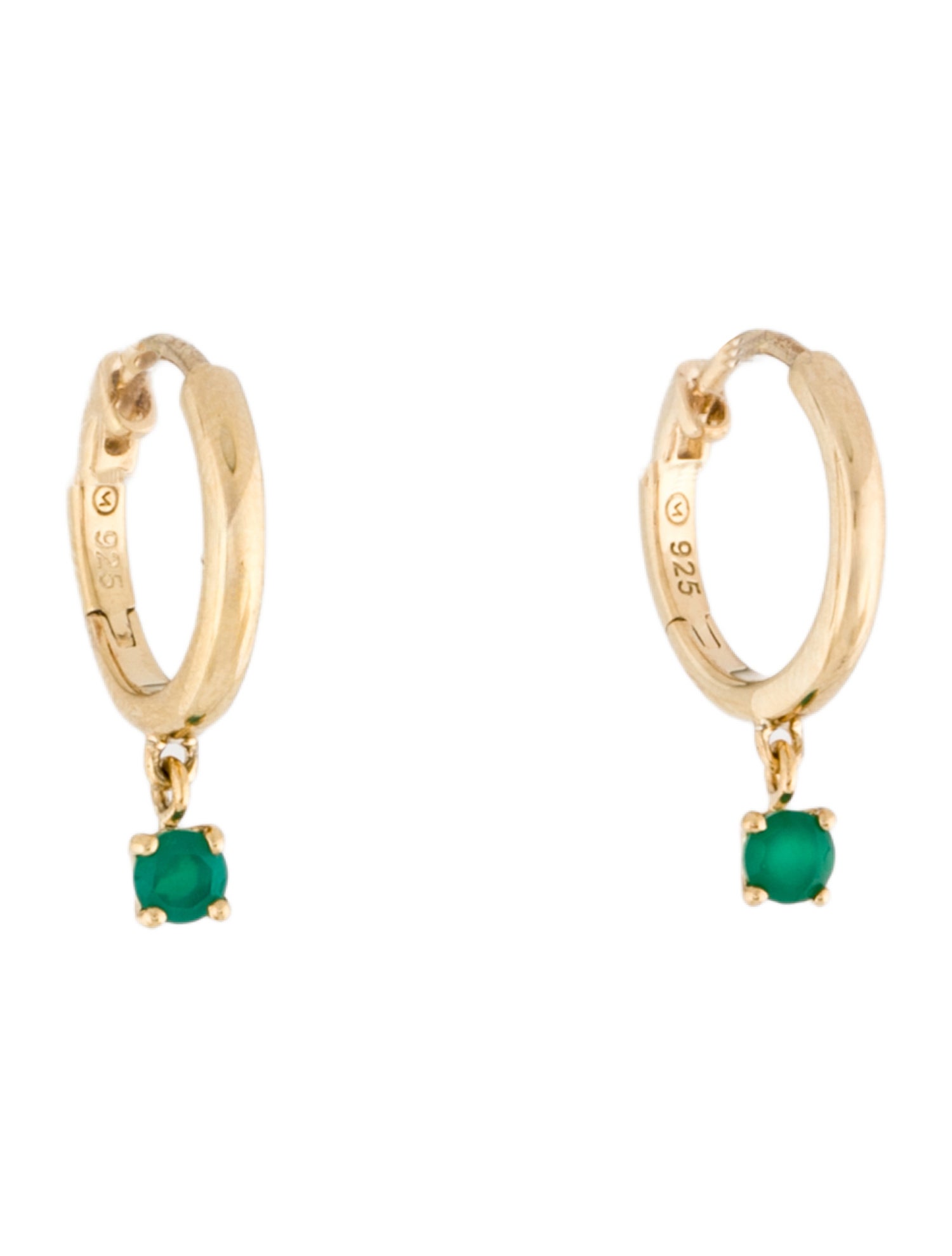 Mejuri Dyed Chalcedony Drop Hoop Earrings