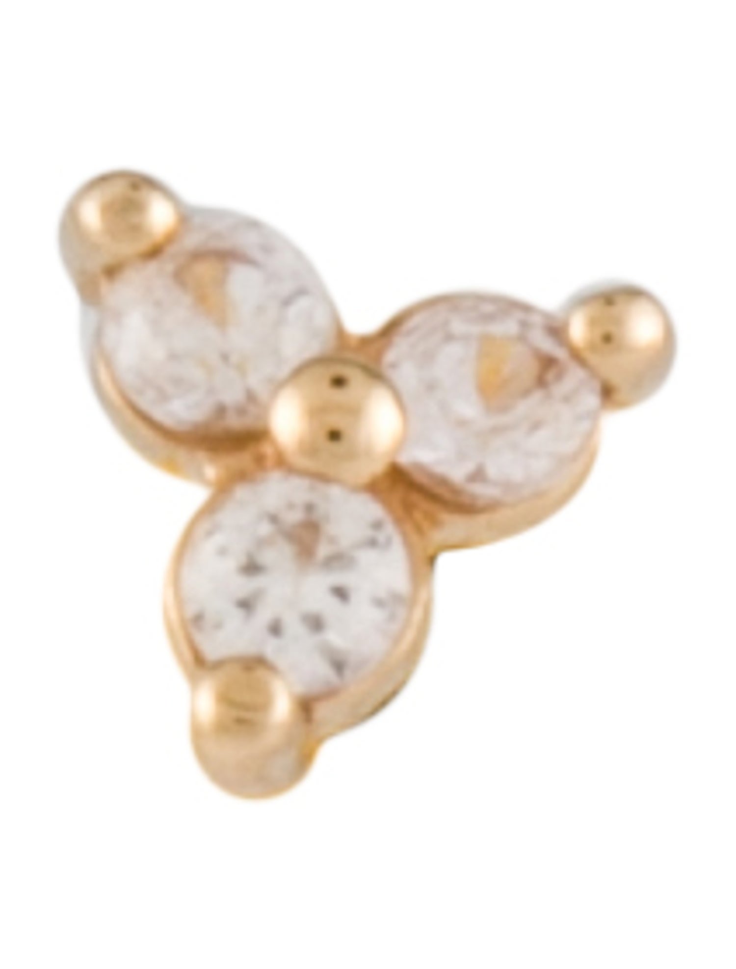 Mejuri 14K Sapphire Mini Lotus Single Stud Earring