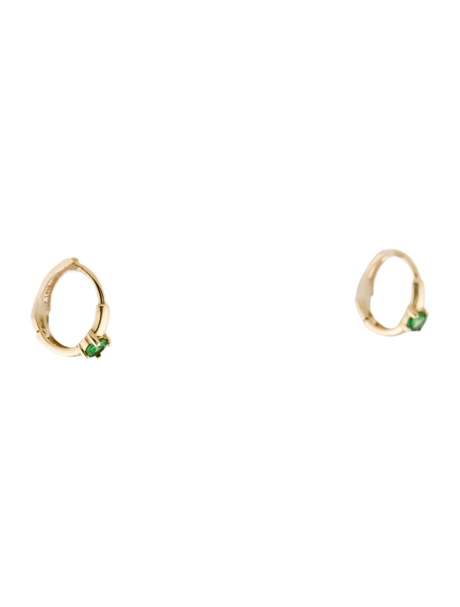 Mejuri 14K Tsavorite Huggie Earrings