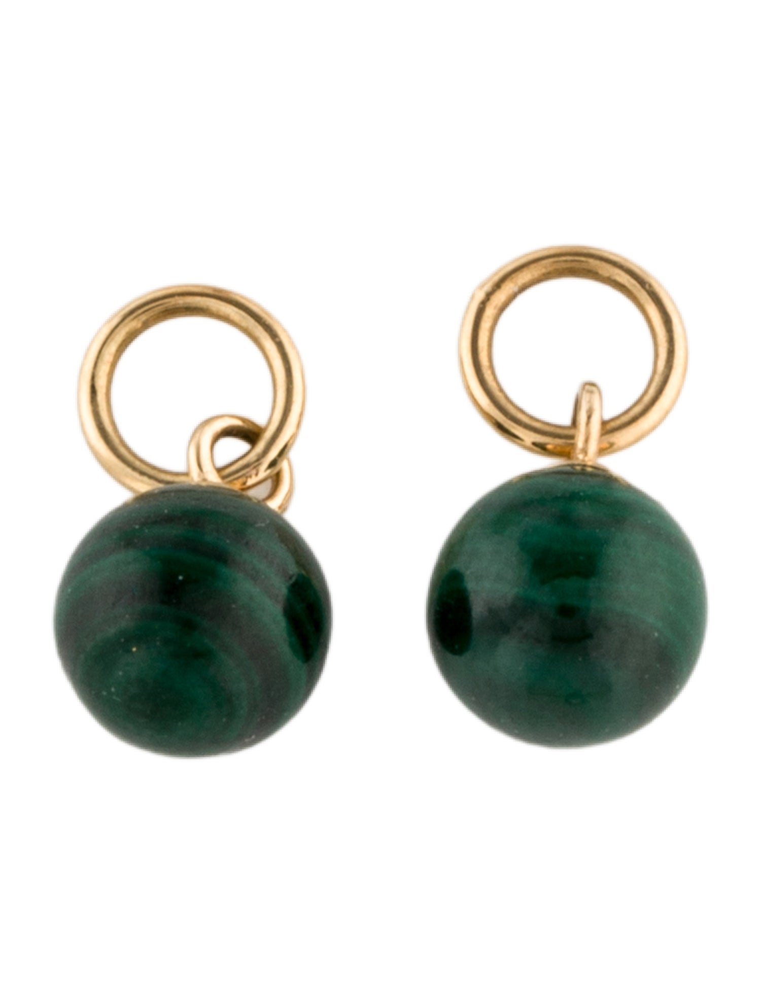 Mejuri 14K Malachite Hoop Charm Earring Enhancers