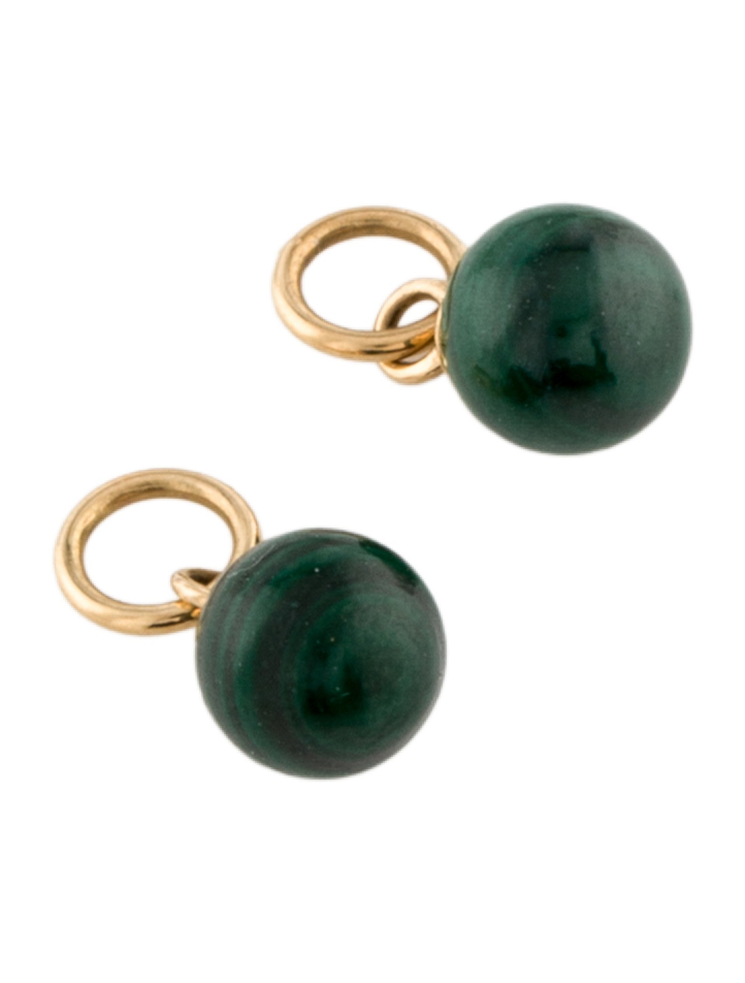 Mejuri 14K Malachite Hoop Charm Earring Enhancers