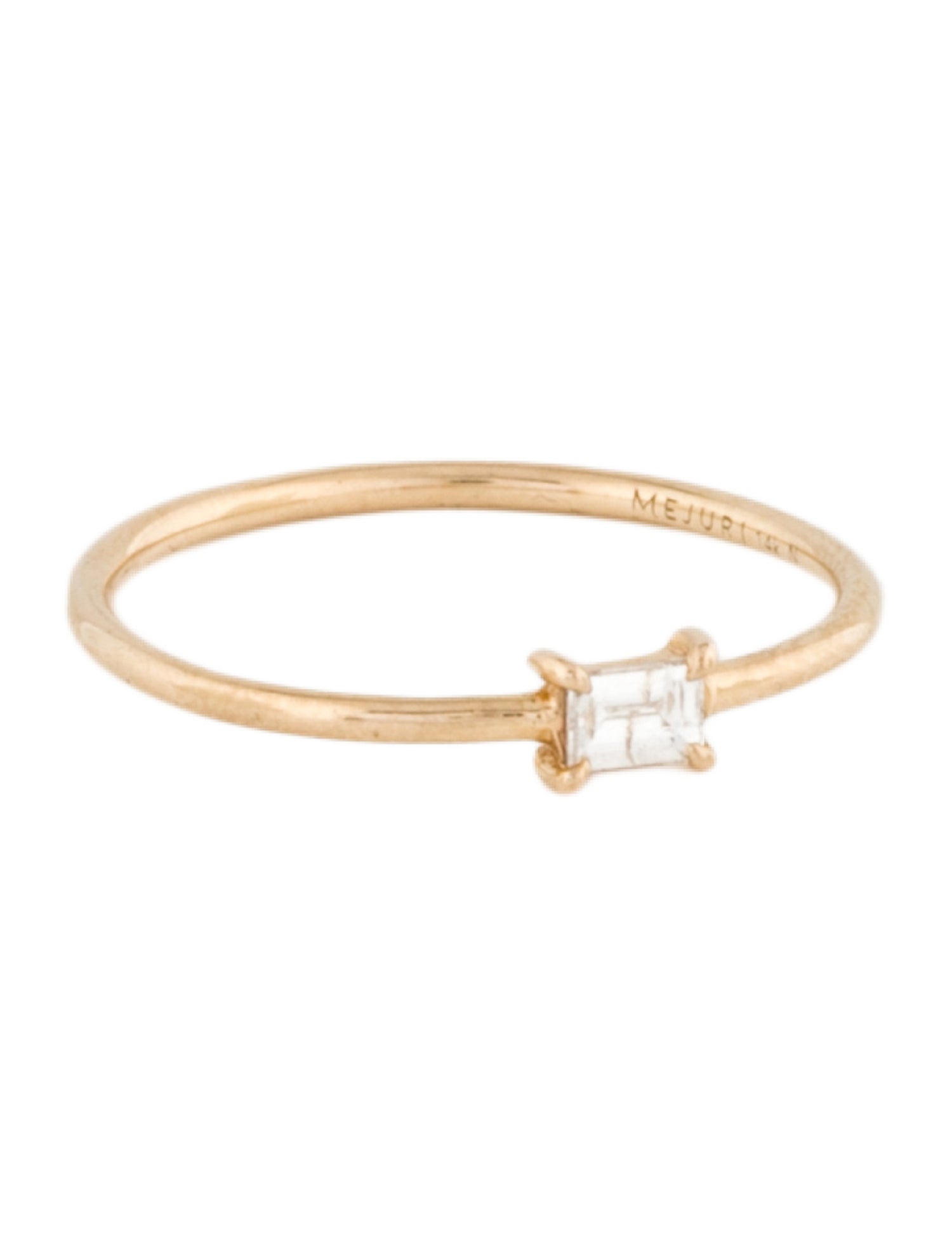 Mejuri 14K Diamond Baguette Stacker Ring