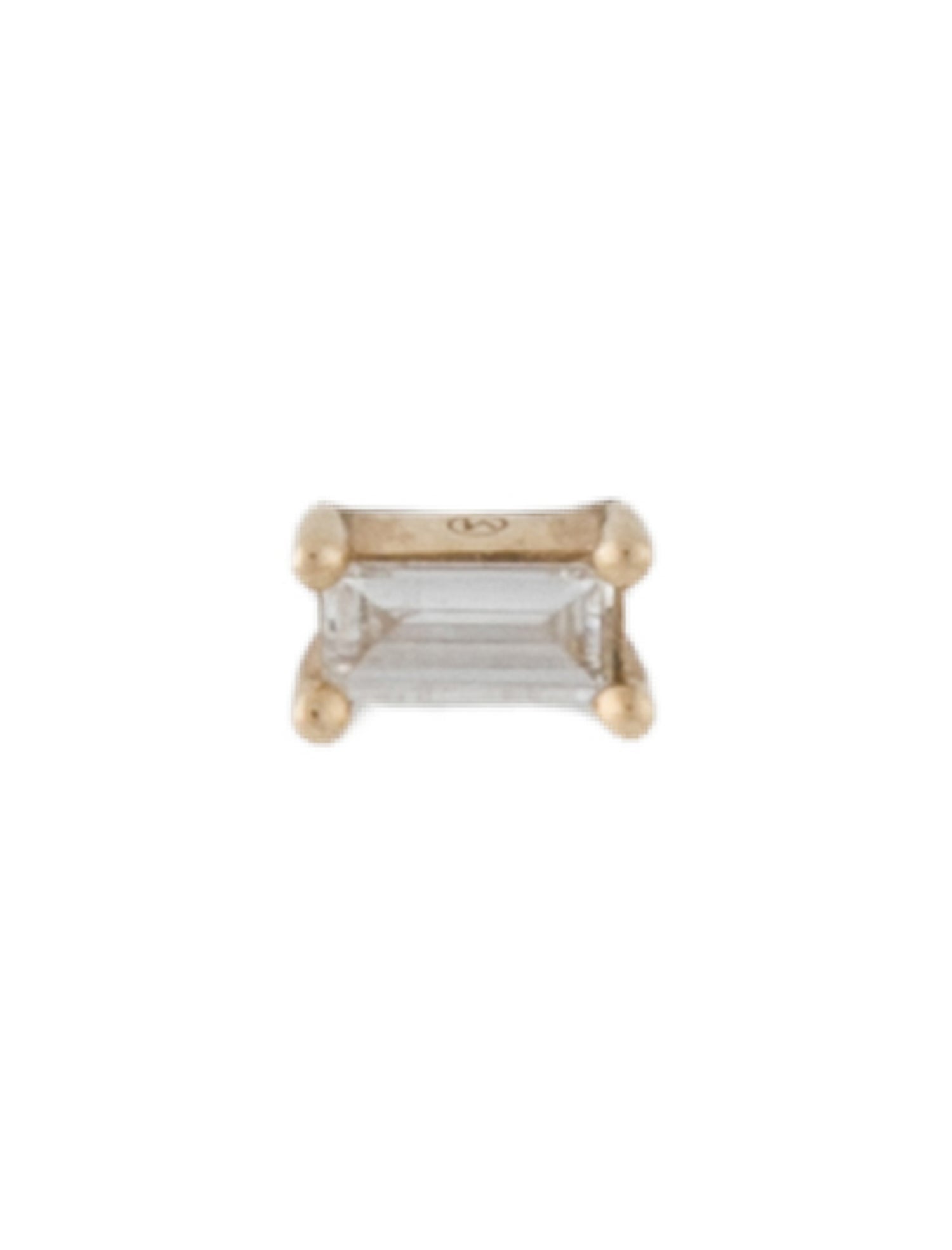 Mejuri 14K Single Mini Baguette Diamond Stud Earring