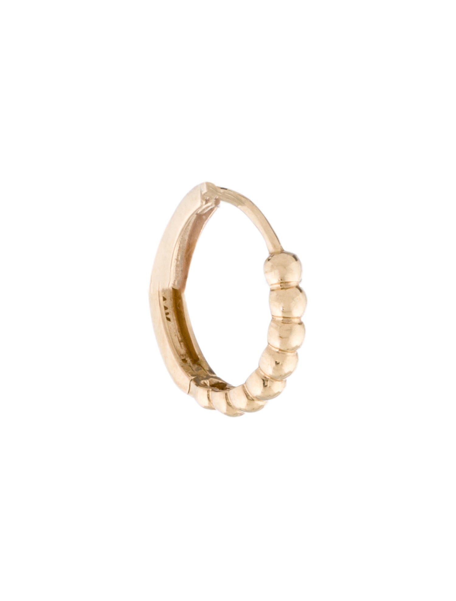 Mejuri 14K Beaded Huggie Hoop Single Earring