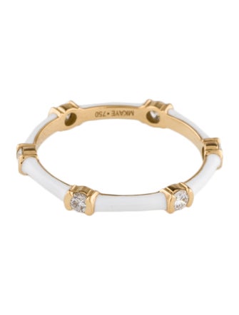 Melissa Kaye 18K Diamond & Enamel Zea Band