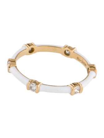 Melissa Kaye 18K Diamond & Enamel Zea Band