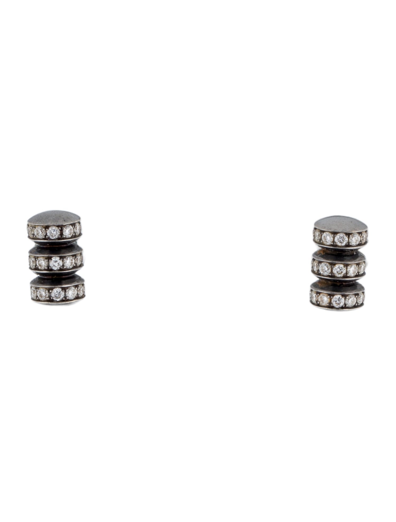 Melissa Kaye 18K Diamond Bar Stud Earrings