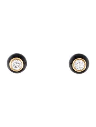 Melissa Kaye 14K Diamond & Enamel Stud Earrings