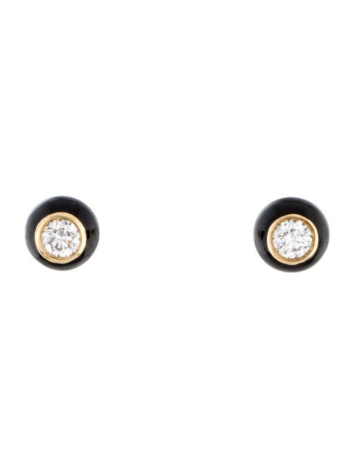 Melissa Kaye 14K Diamond & Enamel Stud Earrings