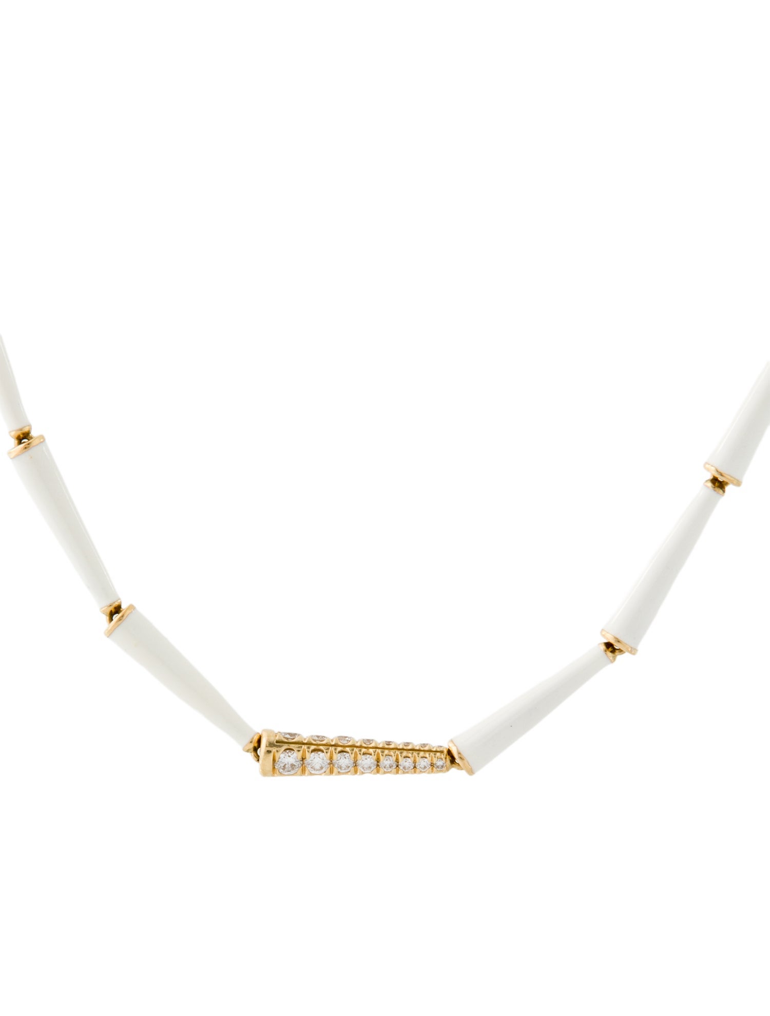 Melissa Kaye 18K Diamond & Enamel Lola Linked Necklace