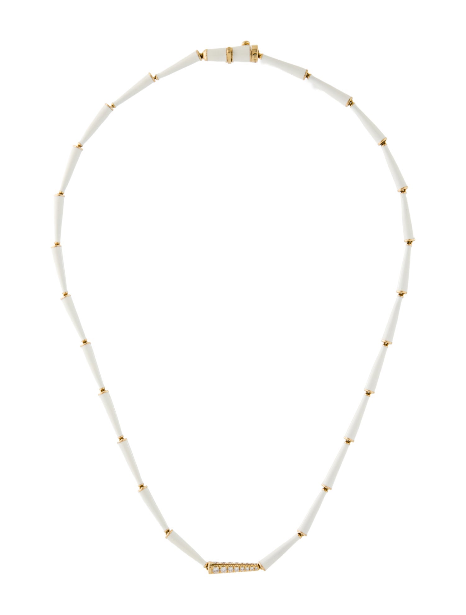 Melissa Kaye 18K Diamond & Enamel Lola Linked Necklace
