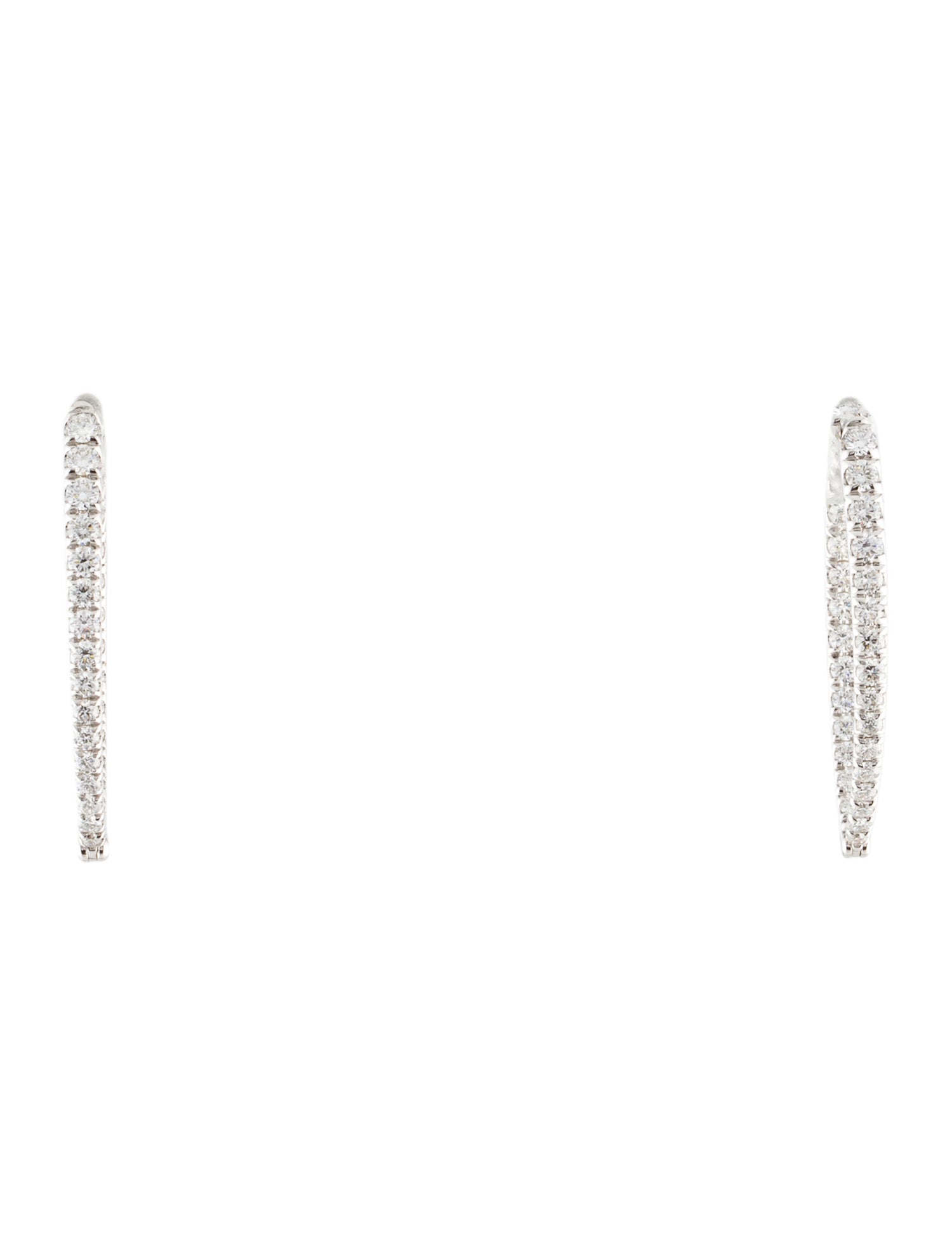 Melissa Kaye 18K 1.37ctw Diamond Cristina Hoop Earrings