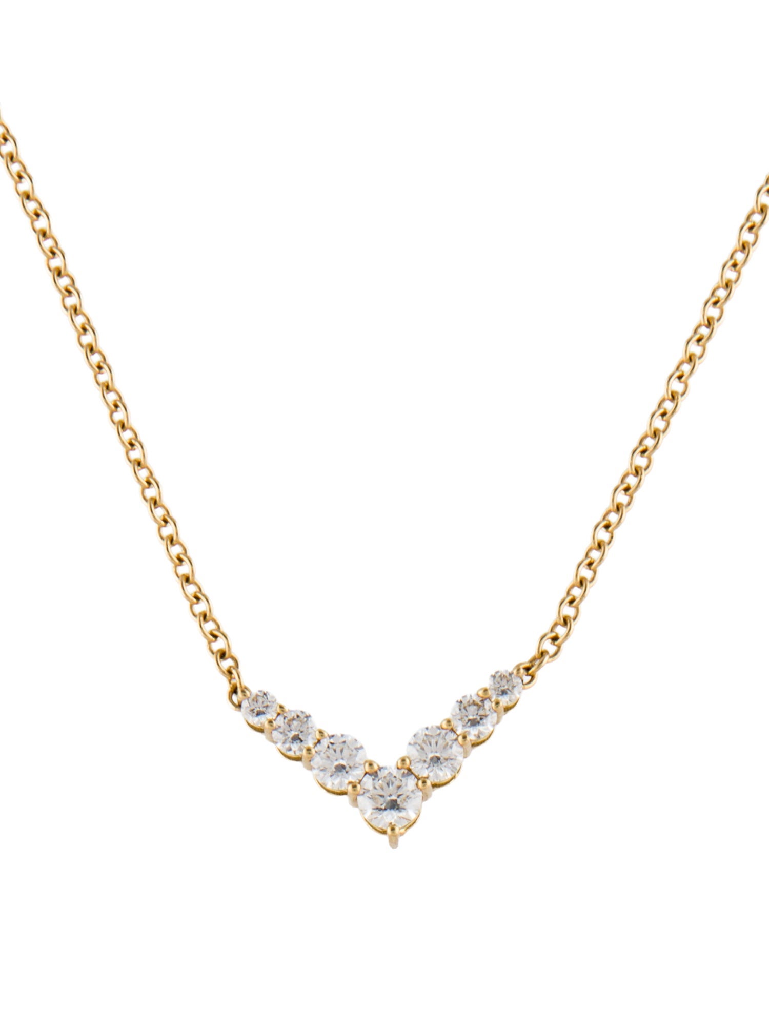 Melissa Kaye 18K Diamond Mini Aria V Necklace
