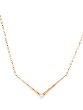 Melissa Kaye 18K Diamond Aria V Pendant Necklace