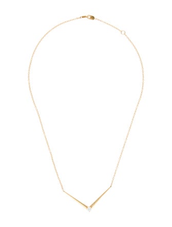 Melissa Kaye 18K Diamond Aria V Pendant Necklace