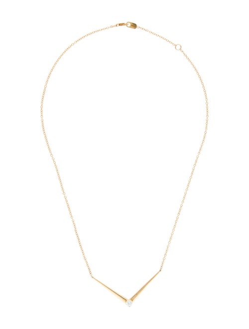 Melissa Kaye 18K Diamond Aria V Pendant Necklace