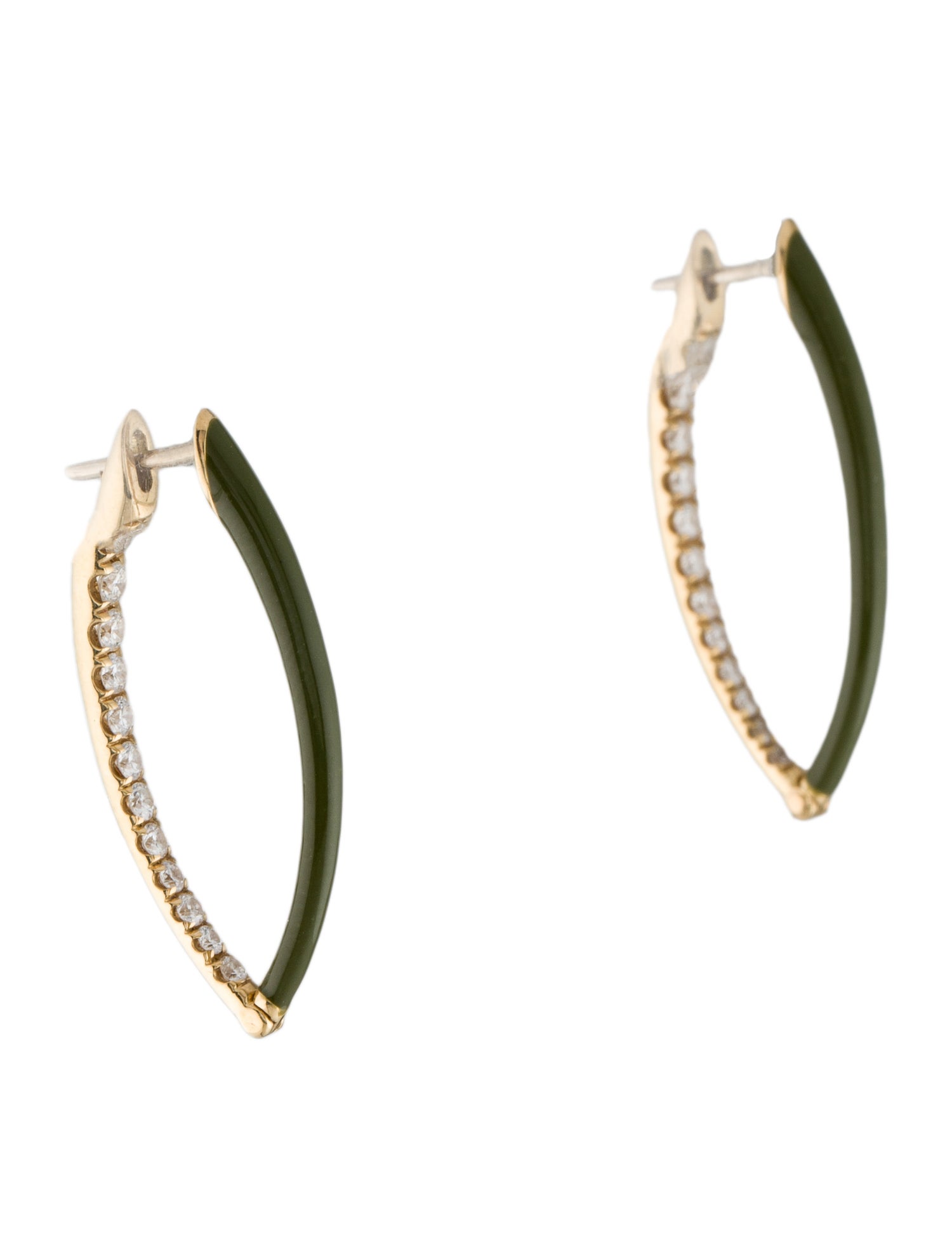 Melissa Kaye 18k Diamond & Enamel Cristina Medium Earrings