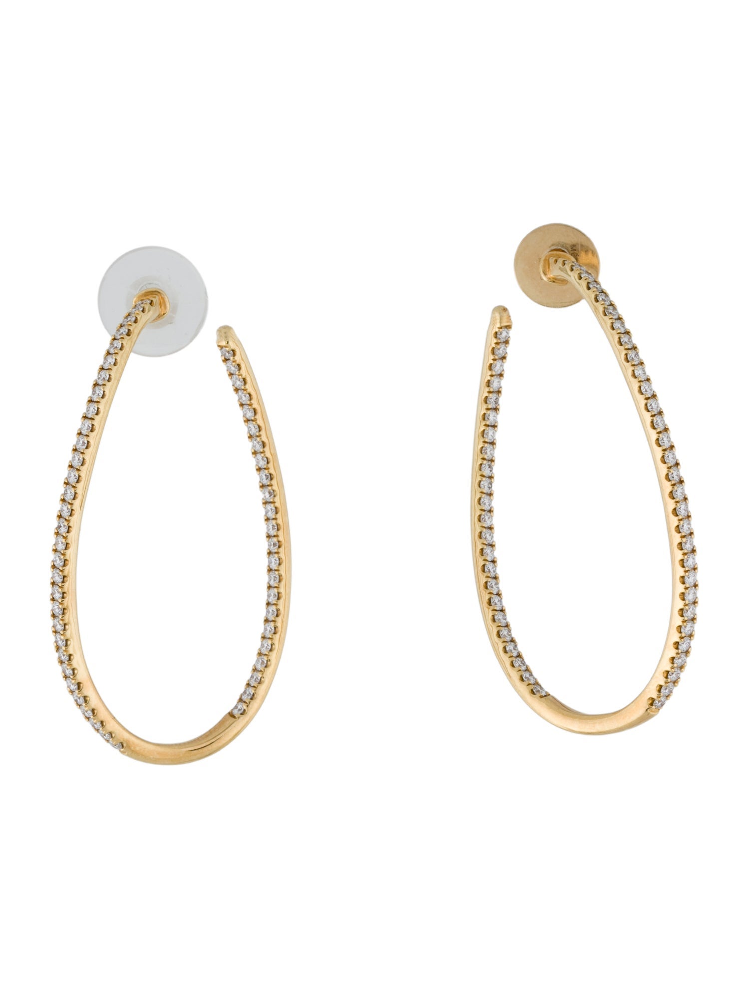 Memoire 18K Diamond J-Twist Hoop Earrings