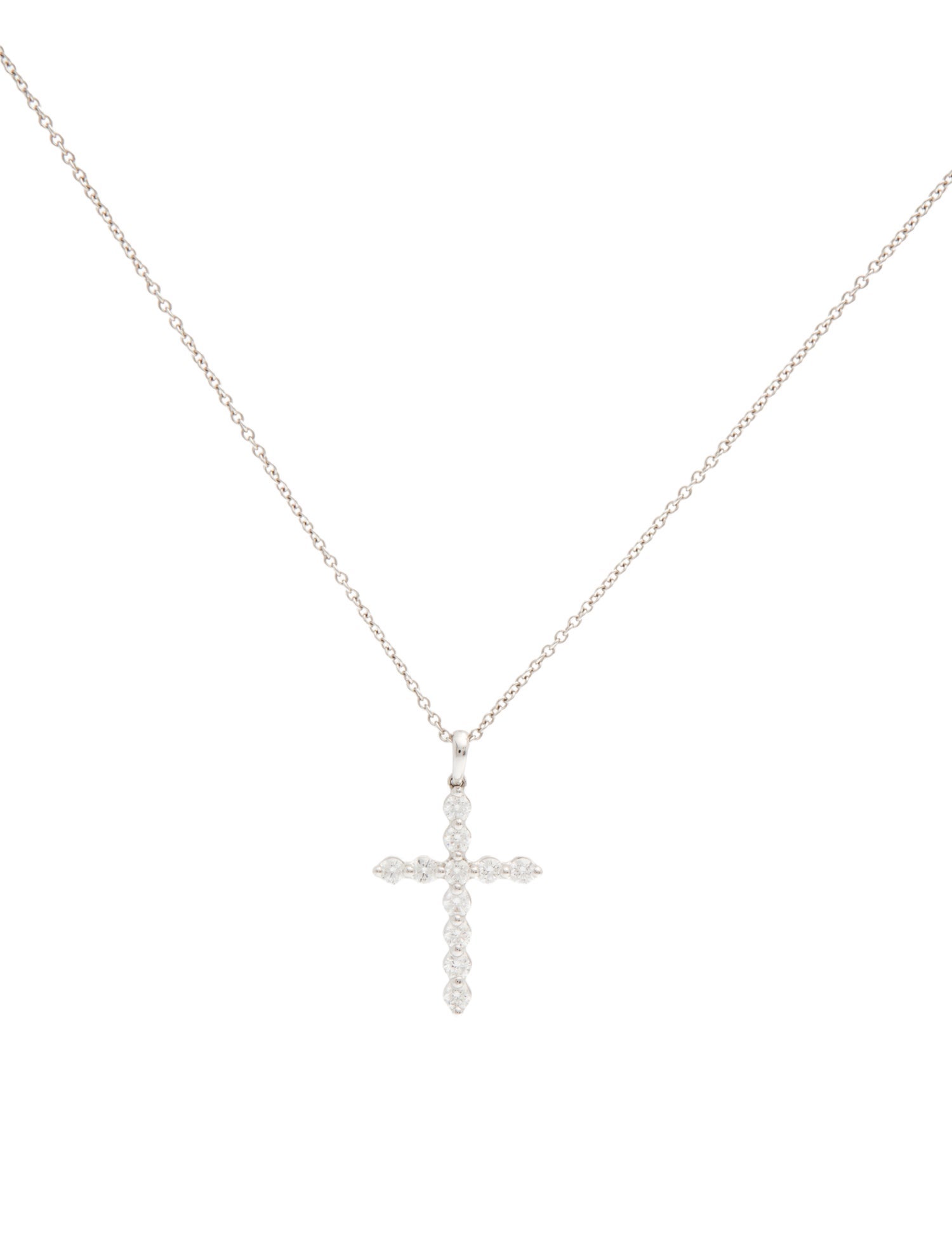 Memoire 18K Diamond Cross Pendant Necklace
