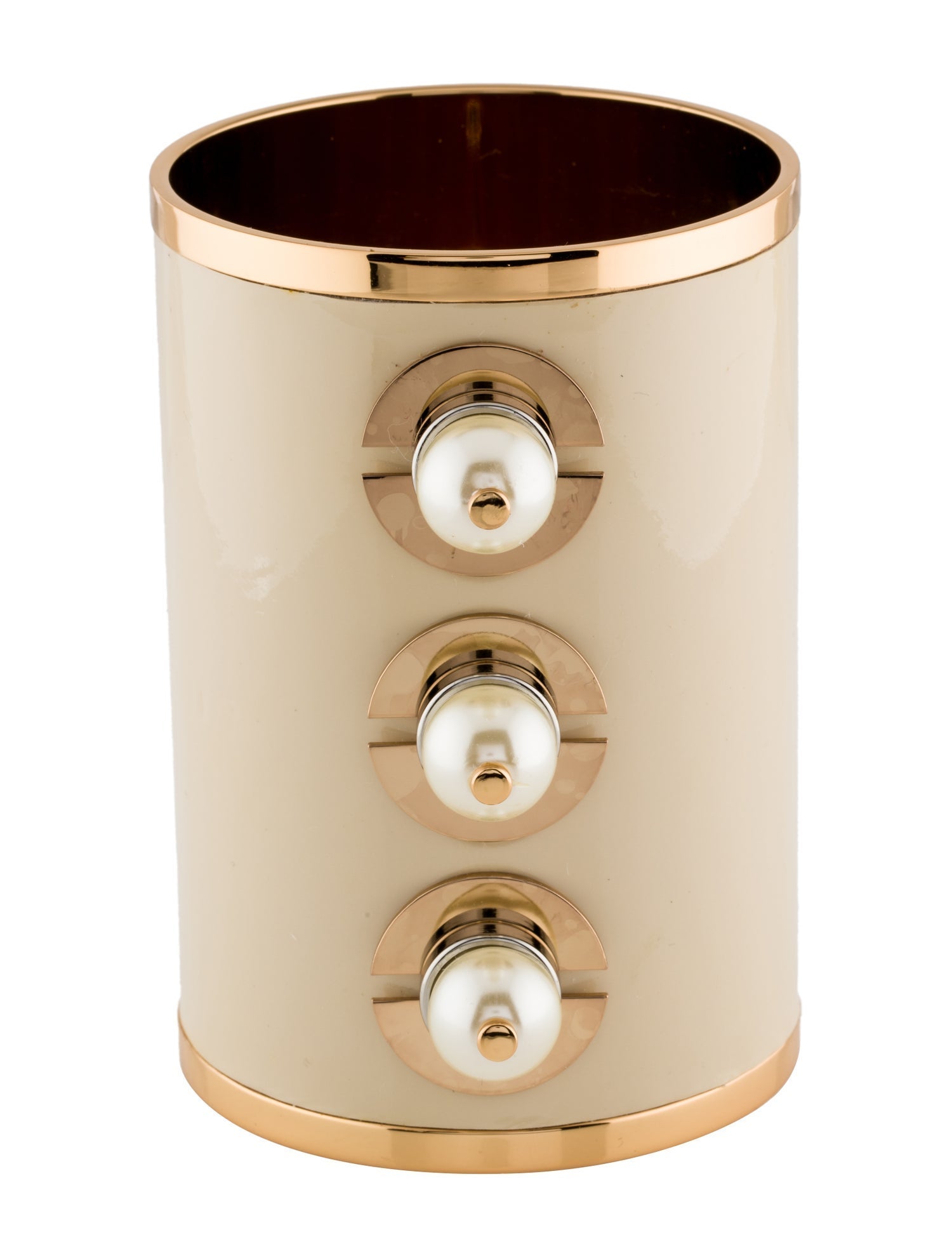 Mercedes Castillo Faux Pearl & Leather Bangle