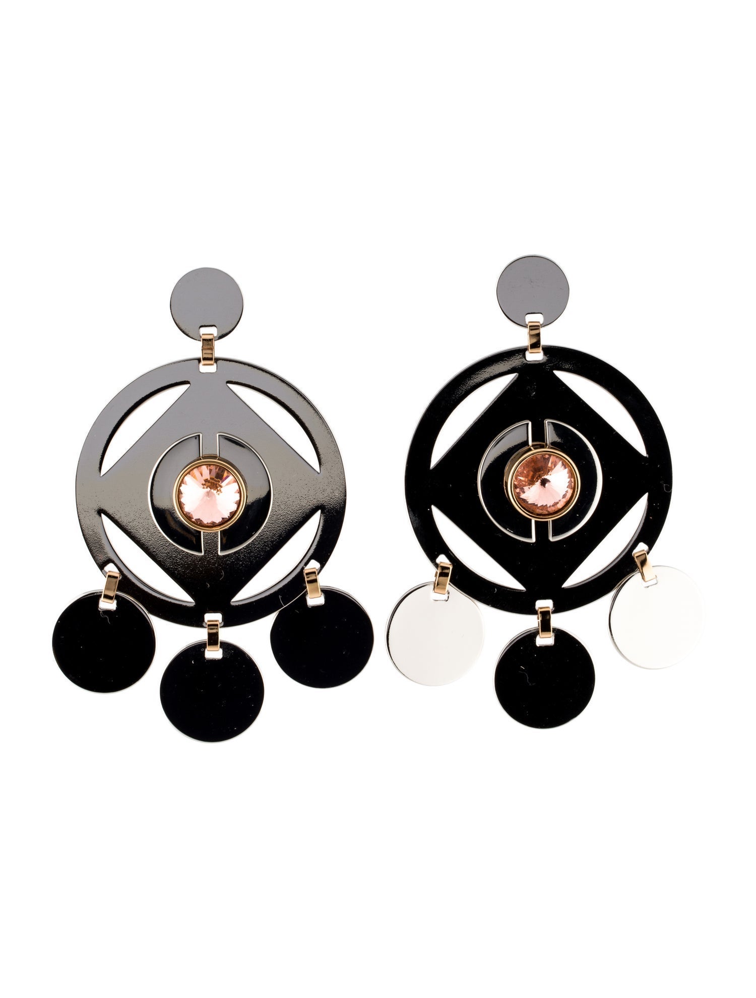 Mercedes Castillo Crystal Geo Cutout Chandelier Earrings