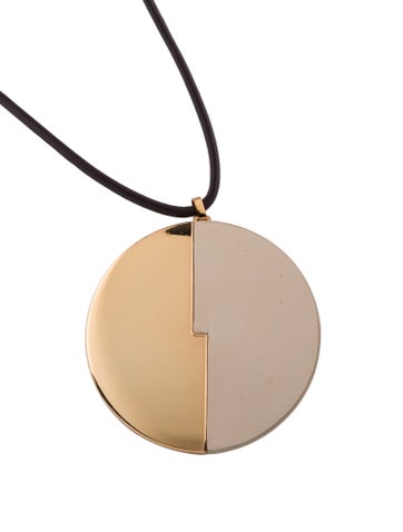 Mercedes Castillo Pendant Necklace Leather Interlocking