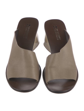 Mercedes Castillo Leather Striped Slides