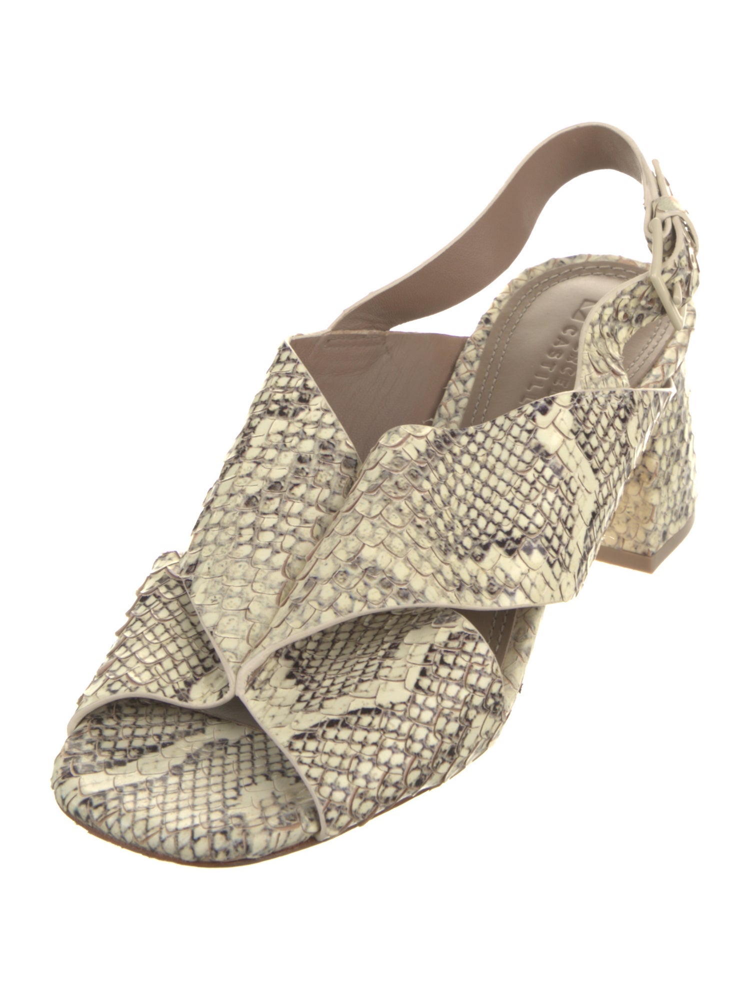 Mercedes Castillo Snakeskin Animal Print Sandals