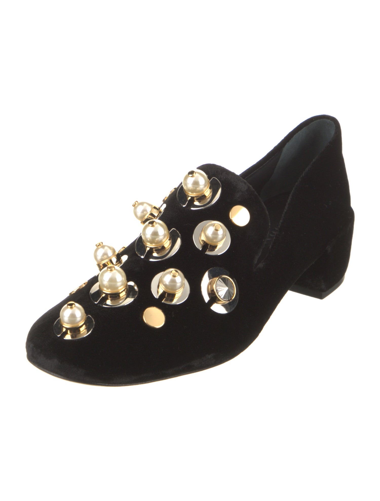 Mercedes Castillo Velvet Studded Accents Loafers