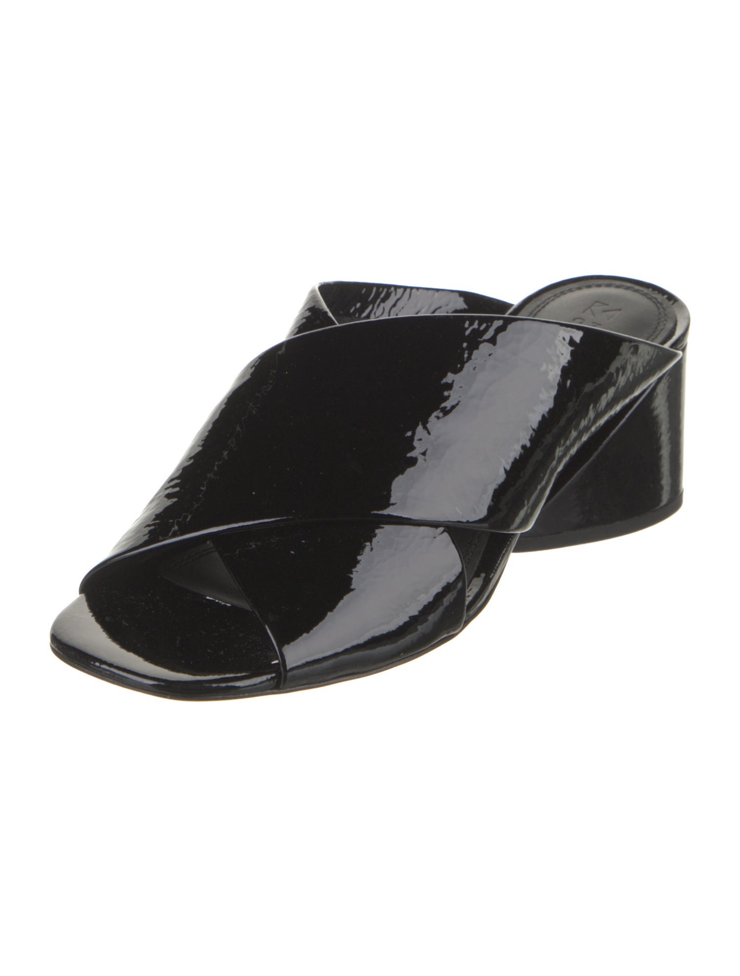 Mercedes Castillo Patent Leather Cutout Accent Slides