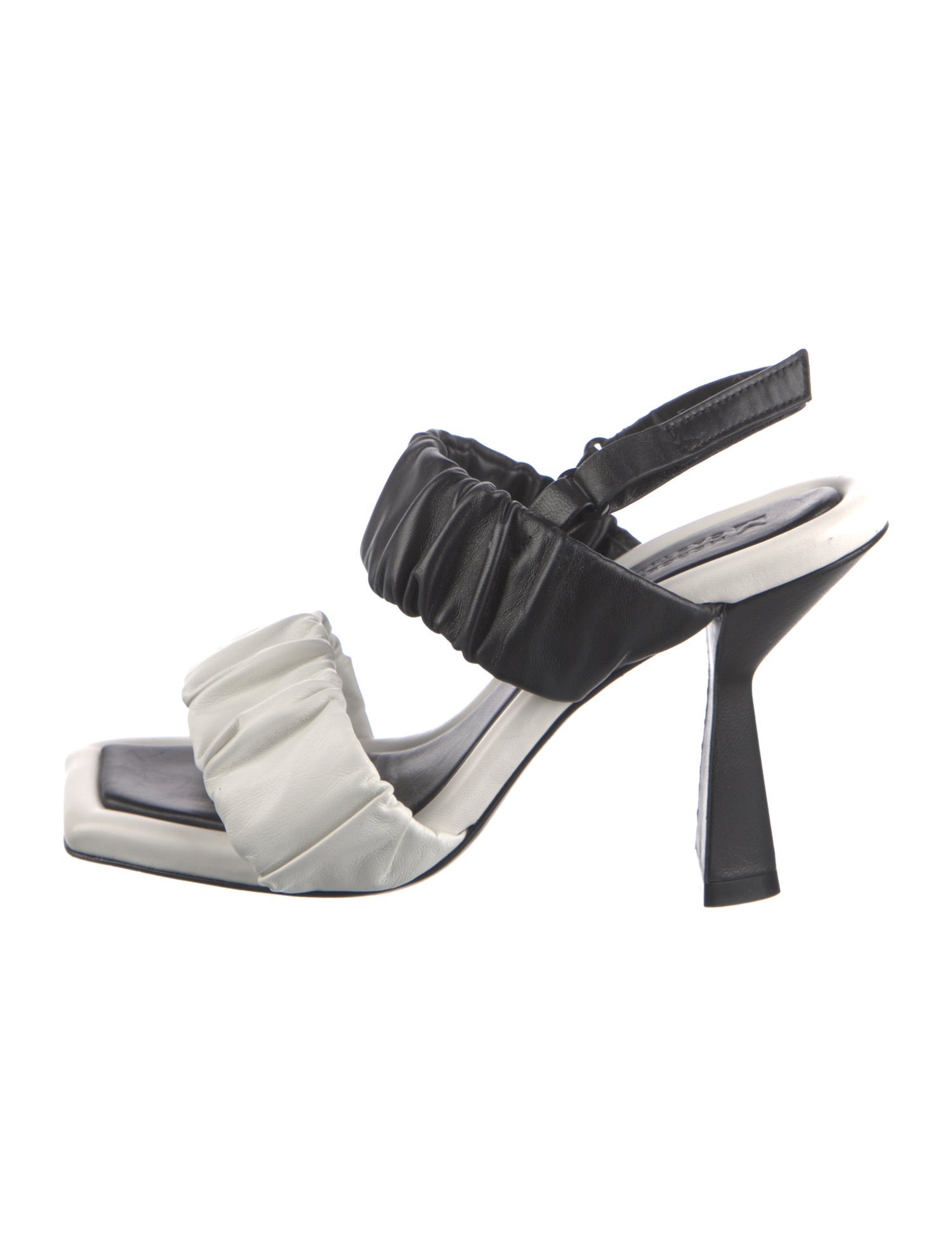 Mercedes Castillo Leather Colorblock Pattern Slingback Sandals