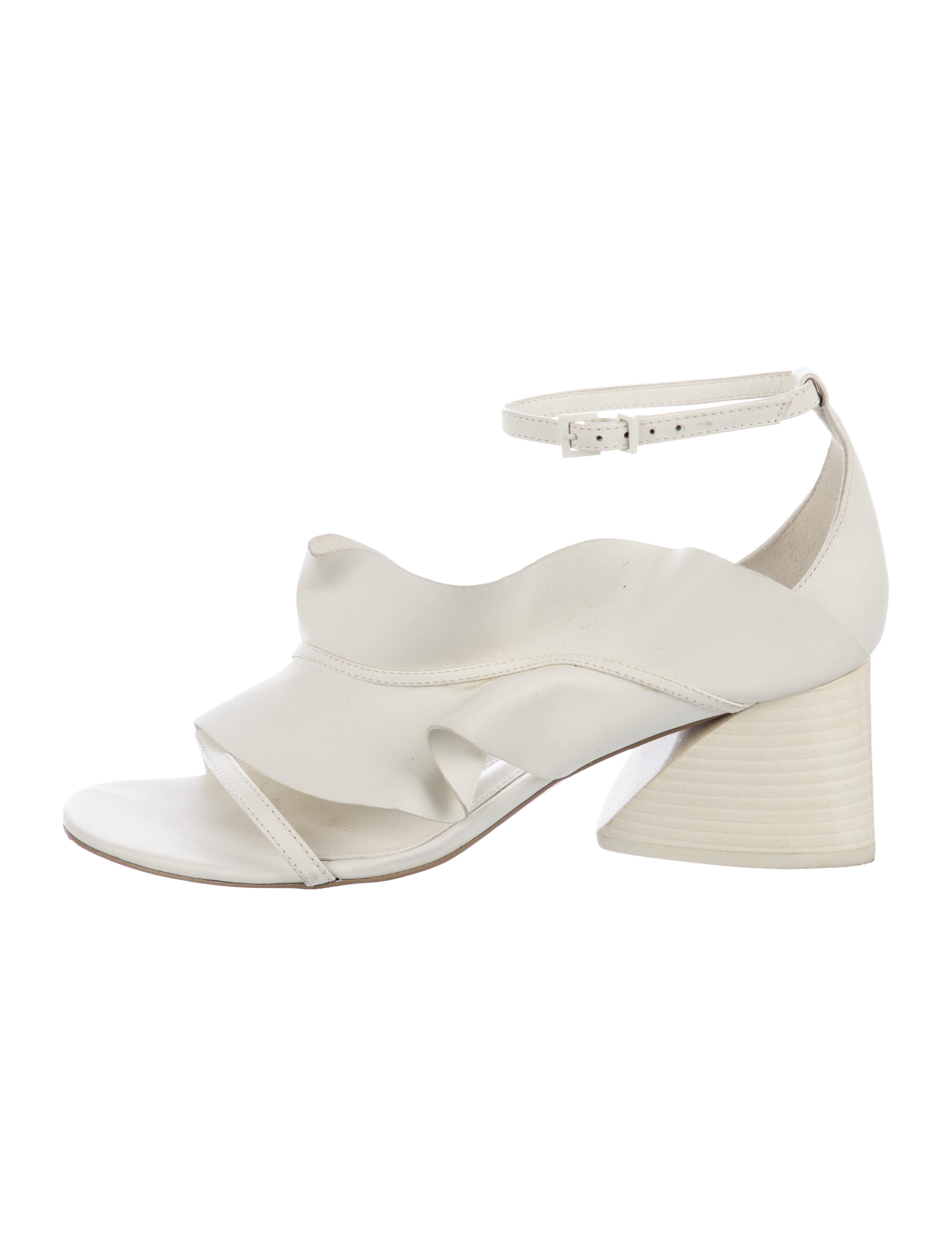 Mercedes Castillo Leather Ruffle Embellishment Sandals
