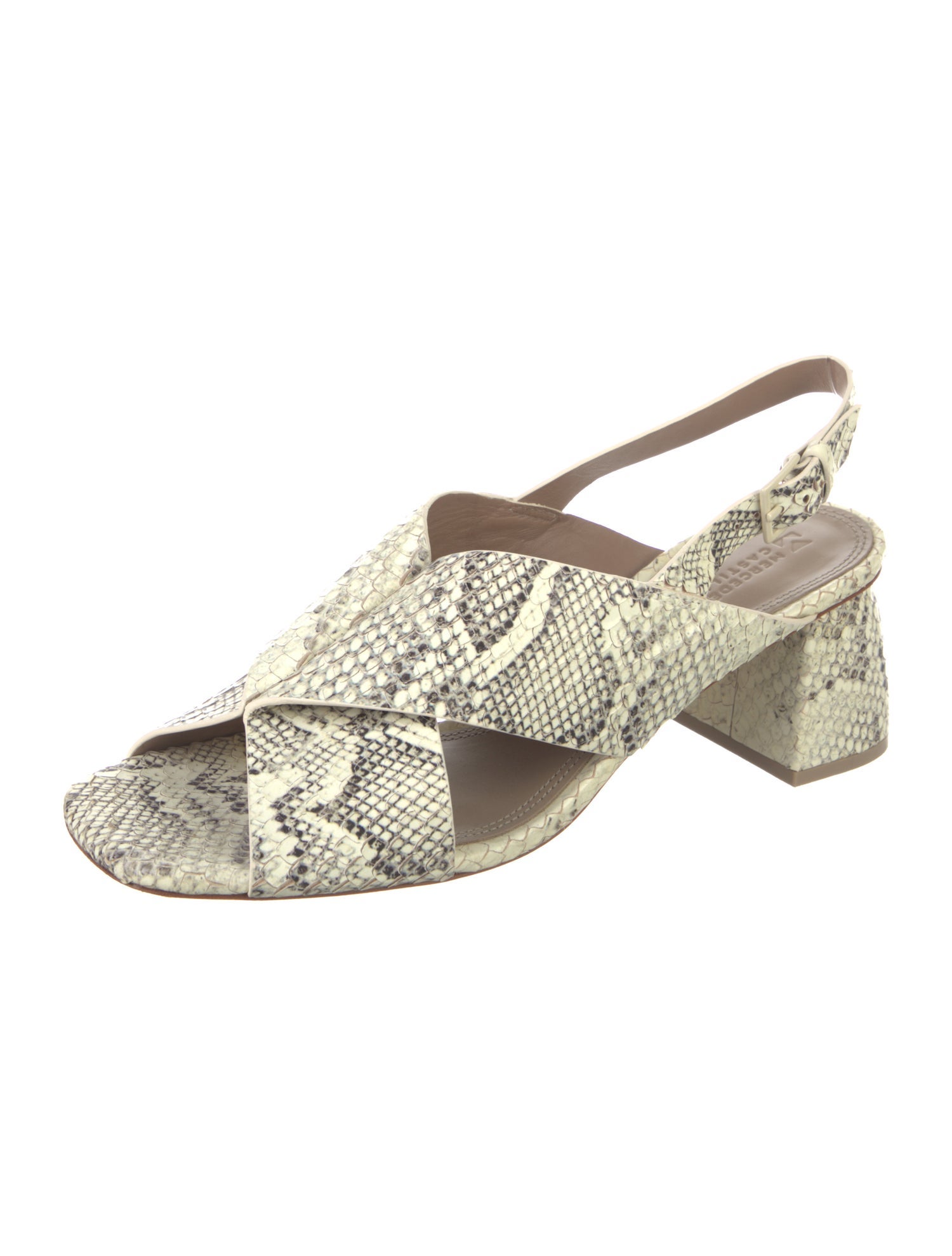 Mercedes Castillo Python Animal Print Slingback Sandals