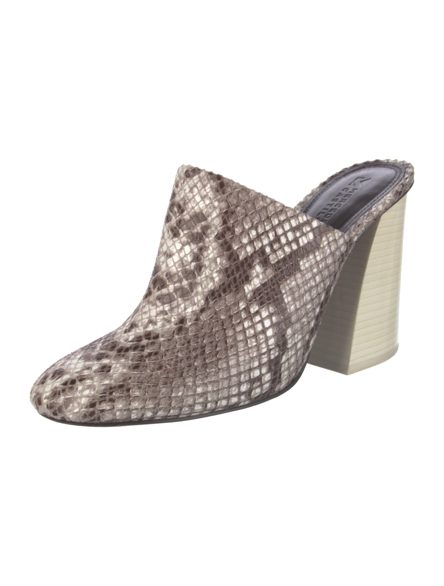 Mercedes Castillo Embossed Leather Animal Print Mules