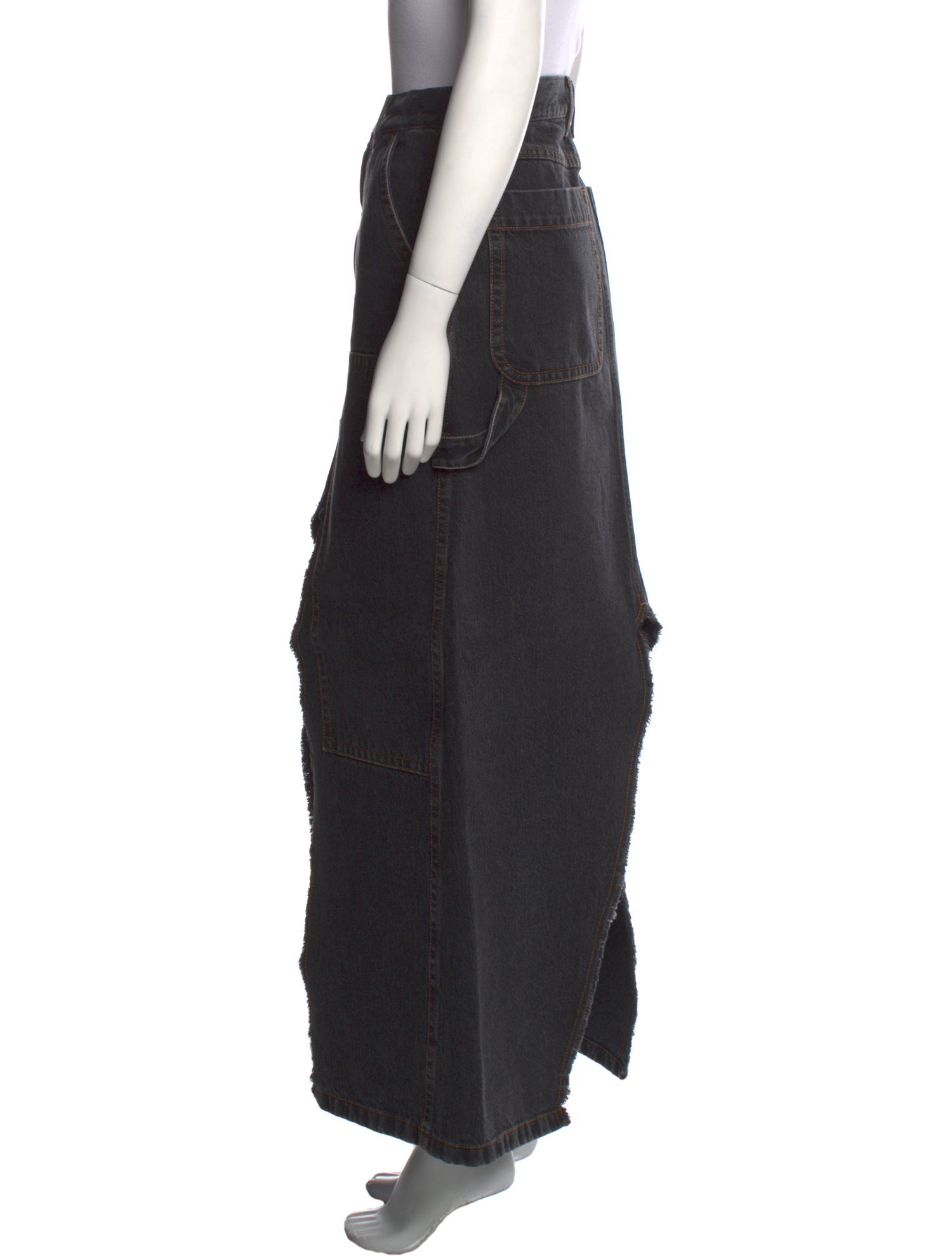 Meryll Rogge Raw-Edge Trim Long Skirt