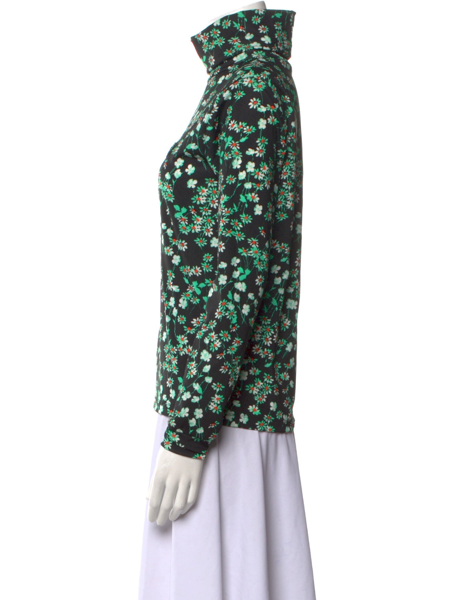 Meryll Rogge Floral Print Mock Neck Blouse