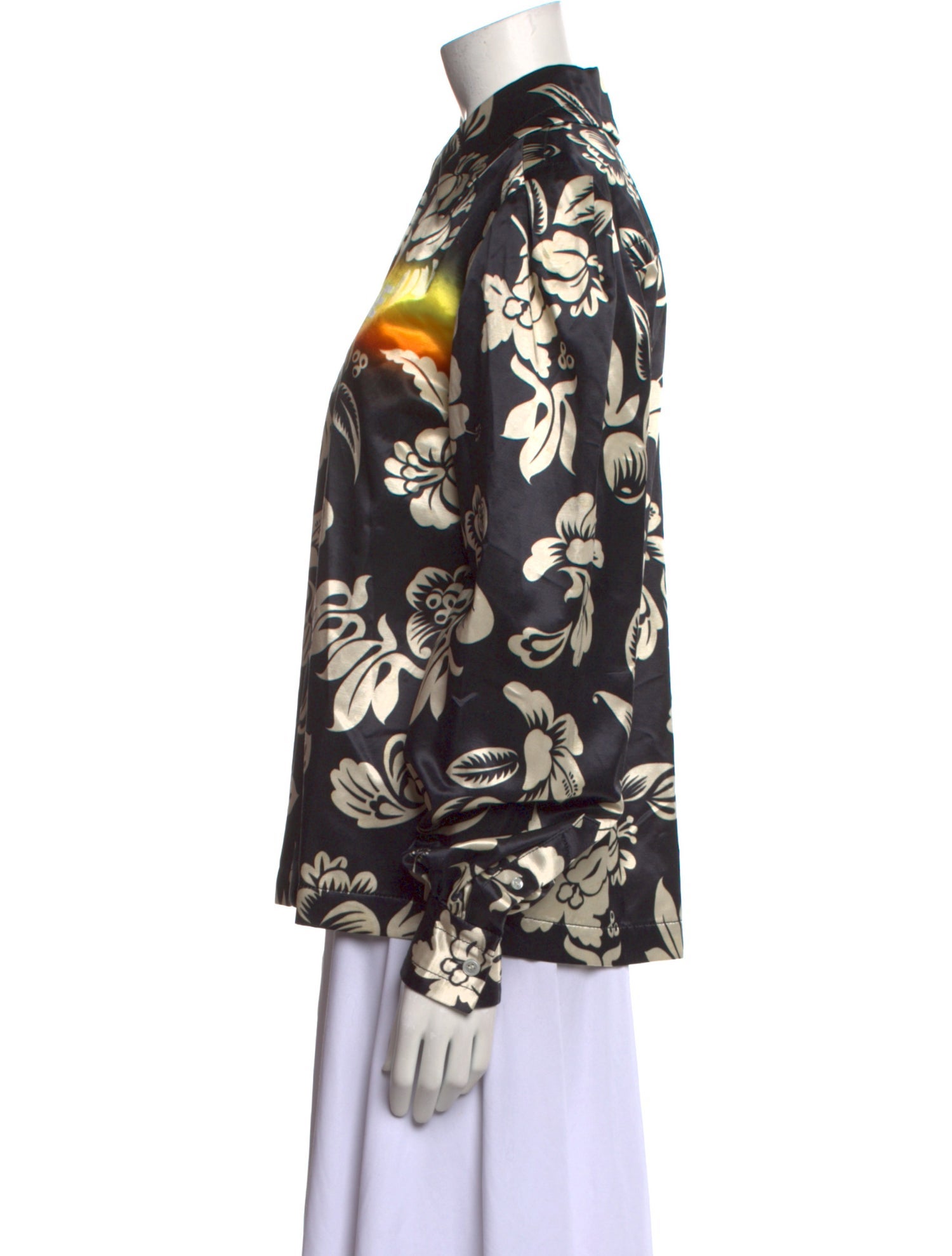 Meryll Rogge Printed Long Sleeve Button-Up Top