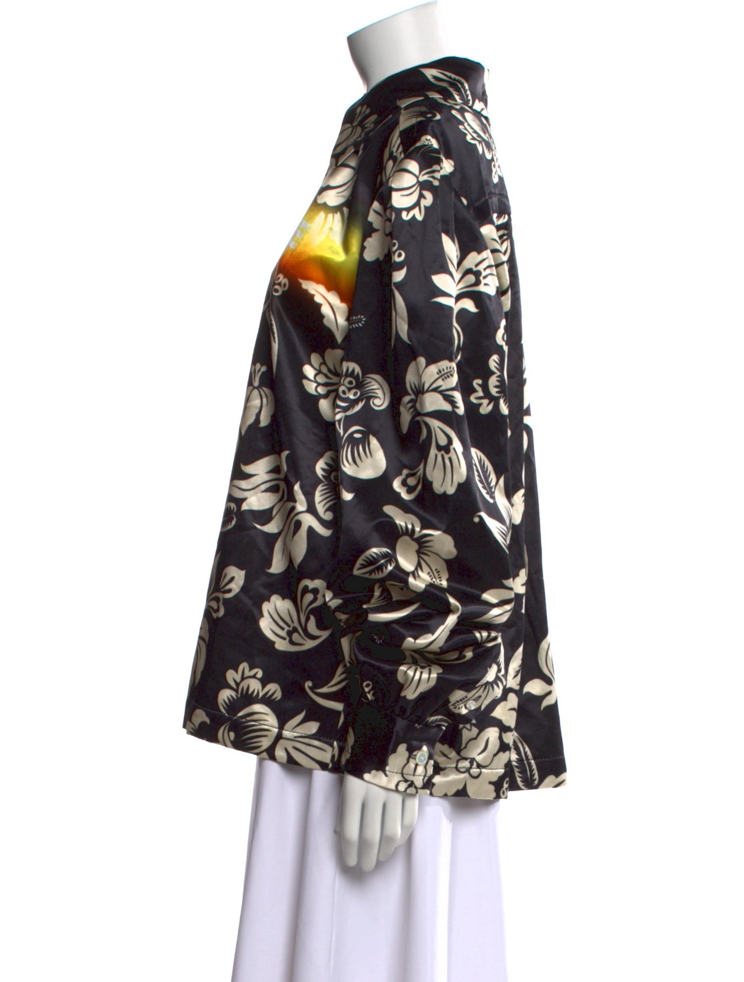 Meryll Rogge Floral Print Long Sleeve Button-Up Top