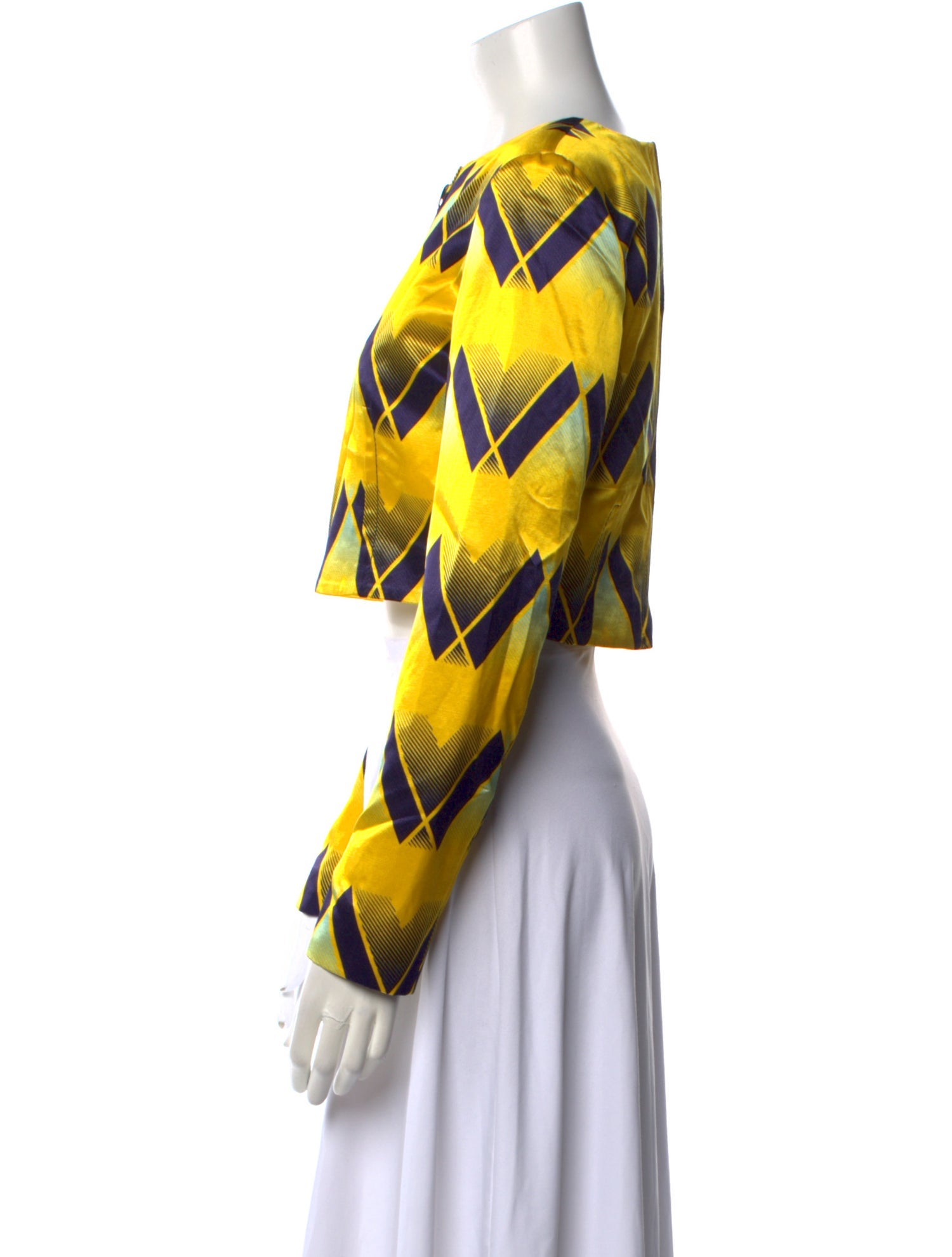 Meryll Rogge Printed Crew Neck Crop Top