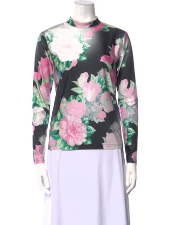Meryll Rogge Floral Print Mock Neck Sweatshirt